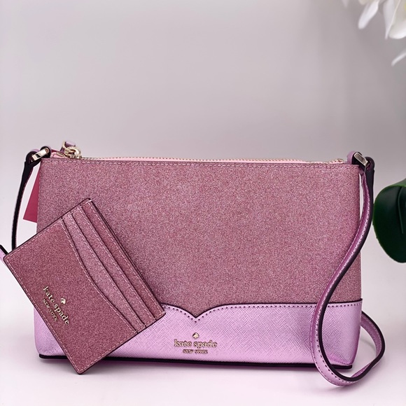 kate spade Handbags - Kate Spade Lola Glitter Crossbody and Card Holder